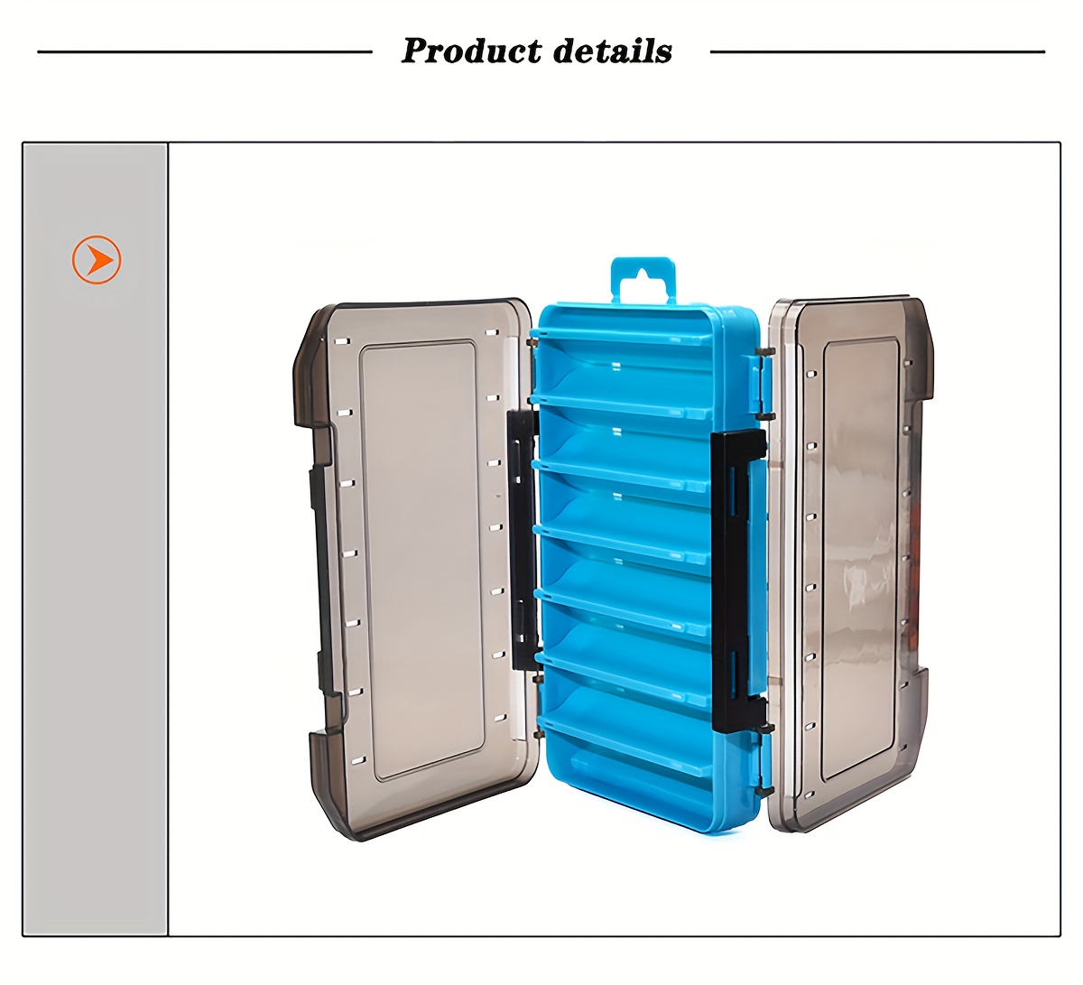 1pc double sided fishing tackle box 14 cells   bait storage case fishing tool accessories Product details 12