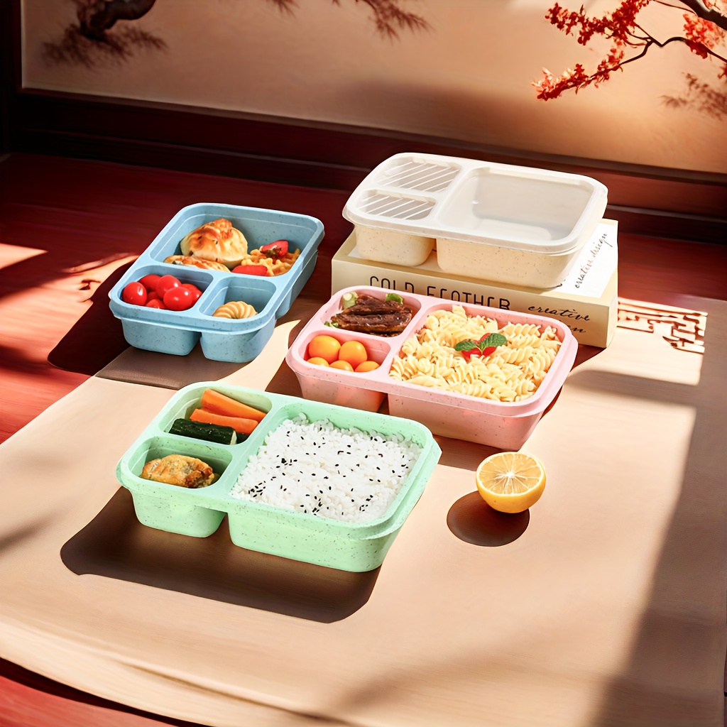 leak proof bento lunch box with compartments     outdoor meals   plastic easy to clean details 6