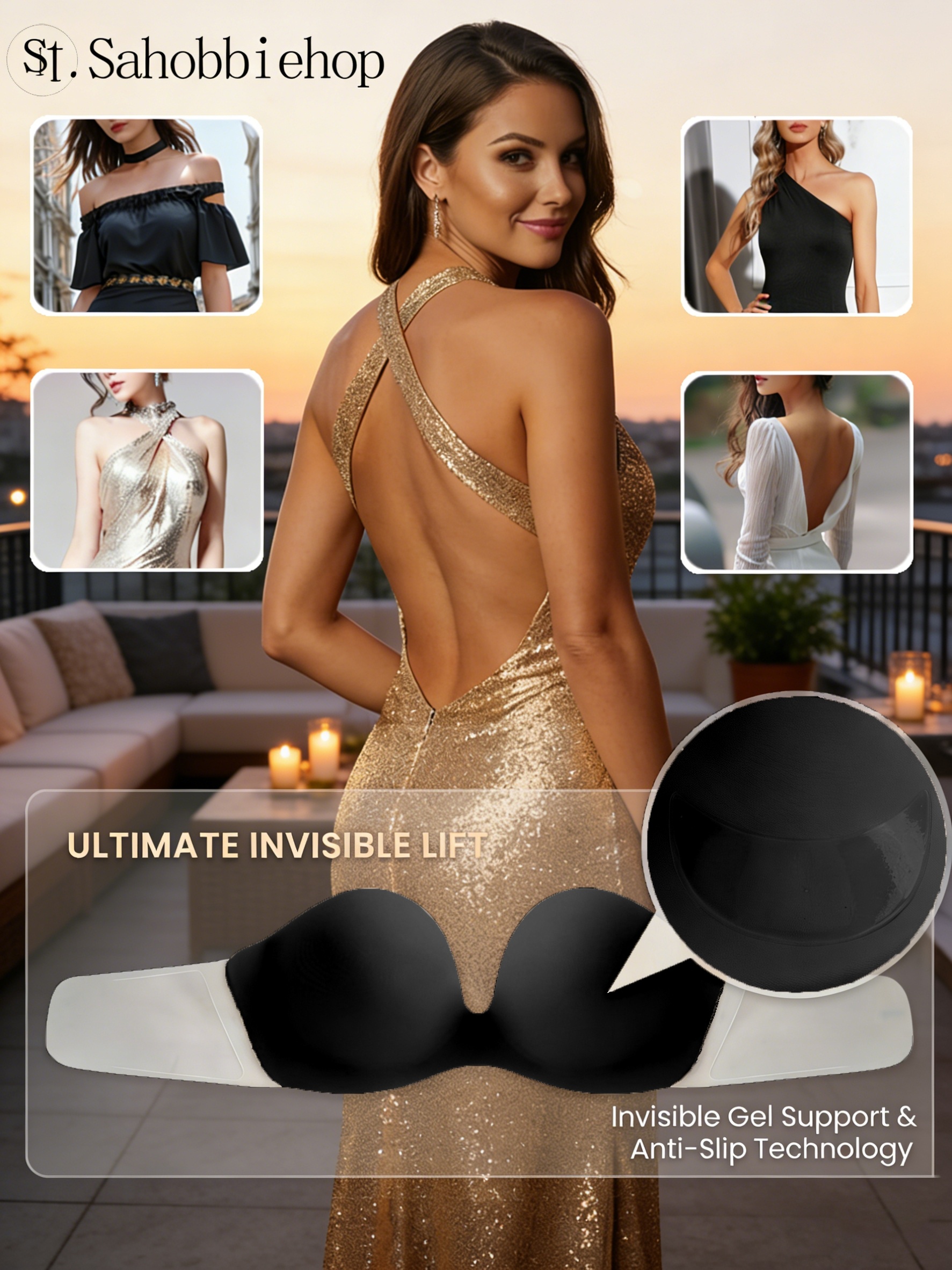 sachin and babi light blue dress How to Use a Sticky Bra for Strapless Style