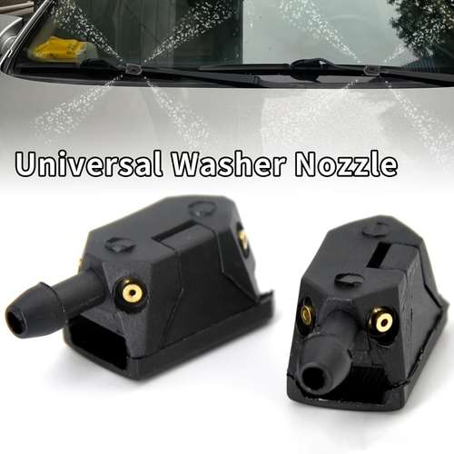 Carbole 2Pc Universal Car Windshield Washer Spray Nozzle – Black, 30x25mm, Direct Fit, Lifetime Warranty