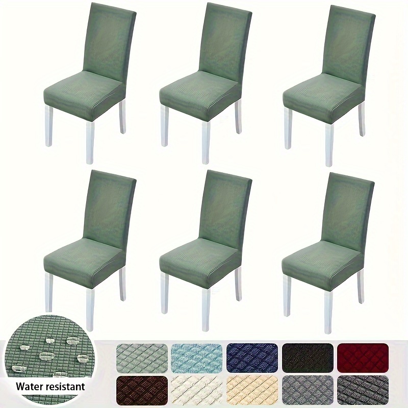 

1/2/4/6pcs Of Corn Velvet Waterproof Elastic Jacquard Dining Chair Slipcover Elastic Chair Protection Cover Polyester Household Chair Cover For Wedding Dining Room Office Banquet House Home Decor