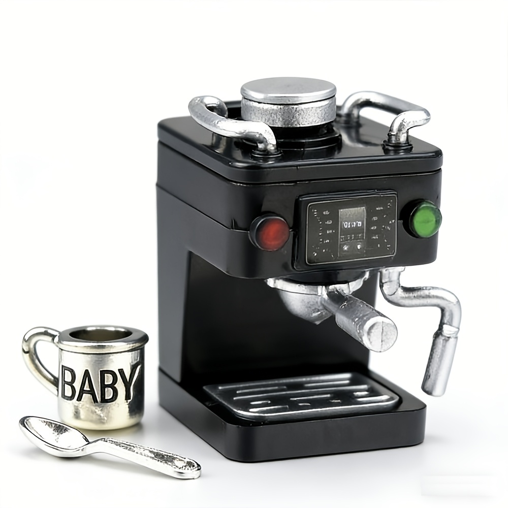 TEMU 3pcs Set Of Miniature Coffee Machine Scene Ornaments, Dollhouse, Model House Additions, Dollhouse, House Decoration, Miniature Food And Play,