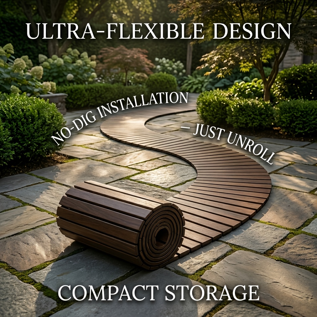 2.5Ft Wooden Roll Out Non Slip Garden Walkway (Available in Various Sizes)