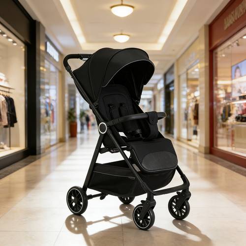 foldable baby stroller with reclining shock absorbing seat storage basket lightweight frame compact stroller for portability removable handle baby travel