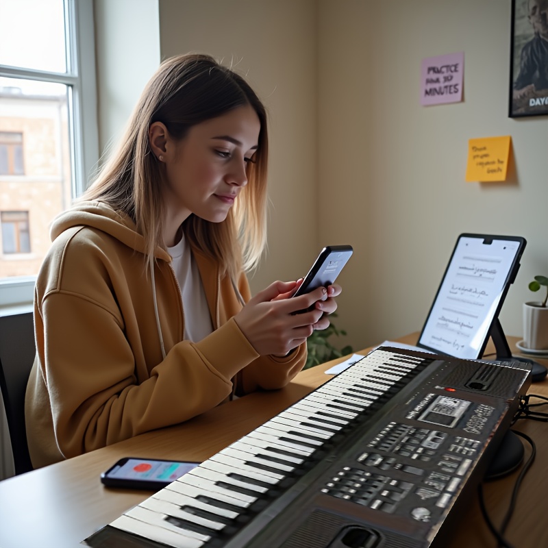 Teclado electrónico de 61 teclas con piano, micrófono y soporte de música - Acompañamiento de acordes y ritmos inteligentes, teclado de música USB para principiantes, adecuado para adultos, práctica en casa, no necesita batería, teclado de música para práctica, soporte de música moderno, construcción duradera.