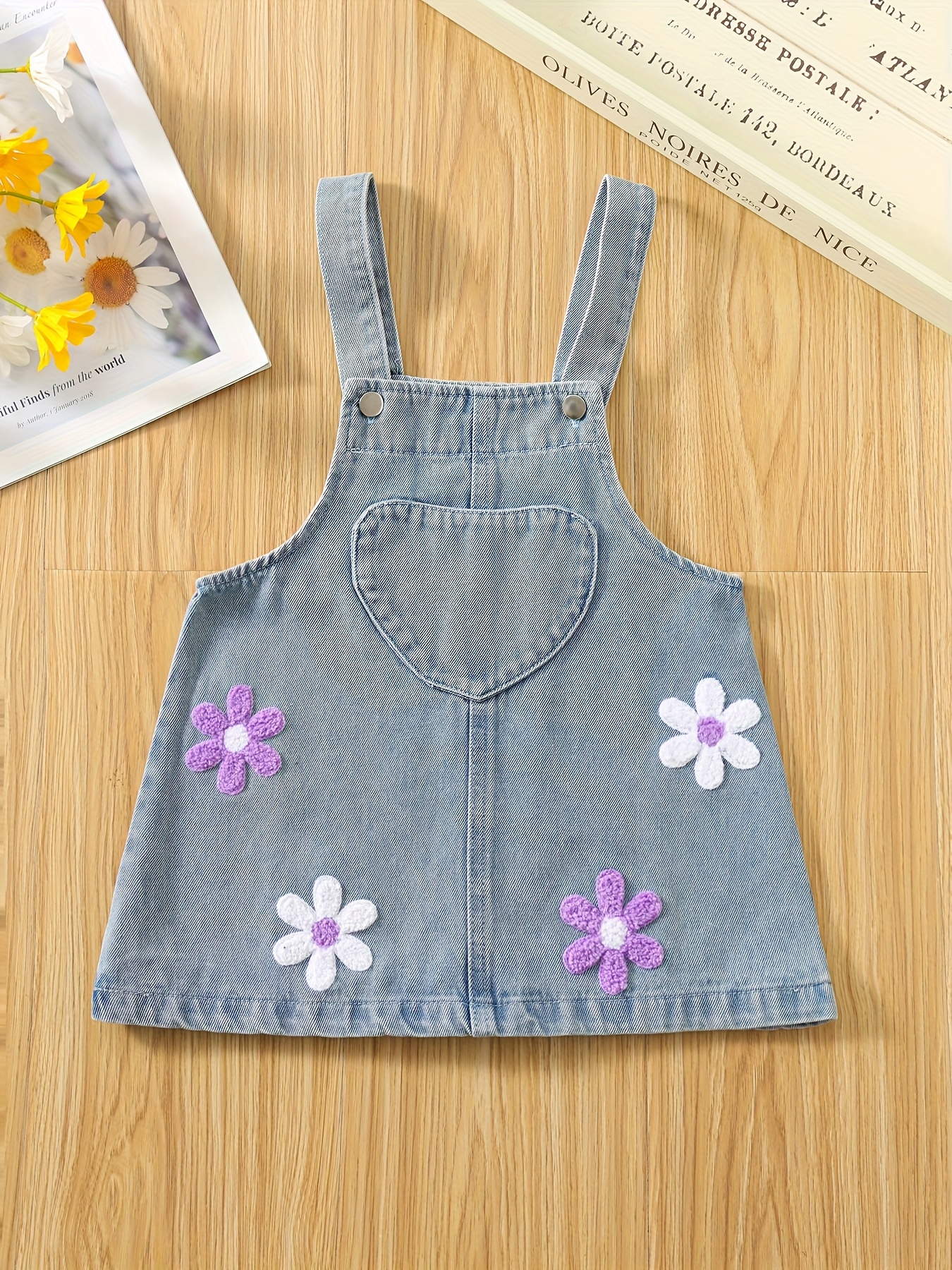 denim overall jumper dress sold on Temu New Zealand