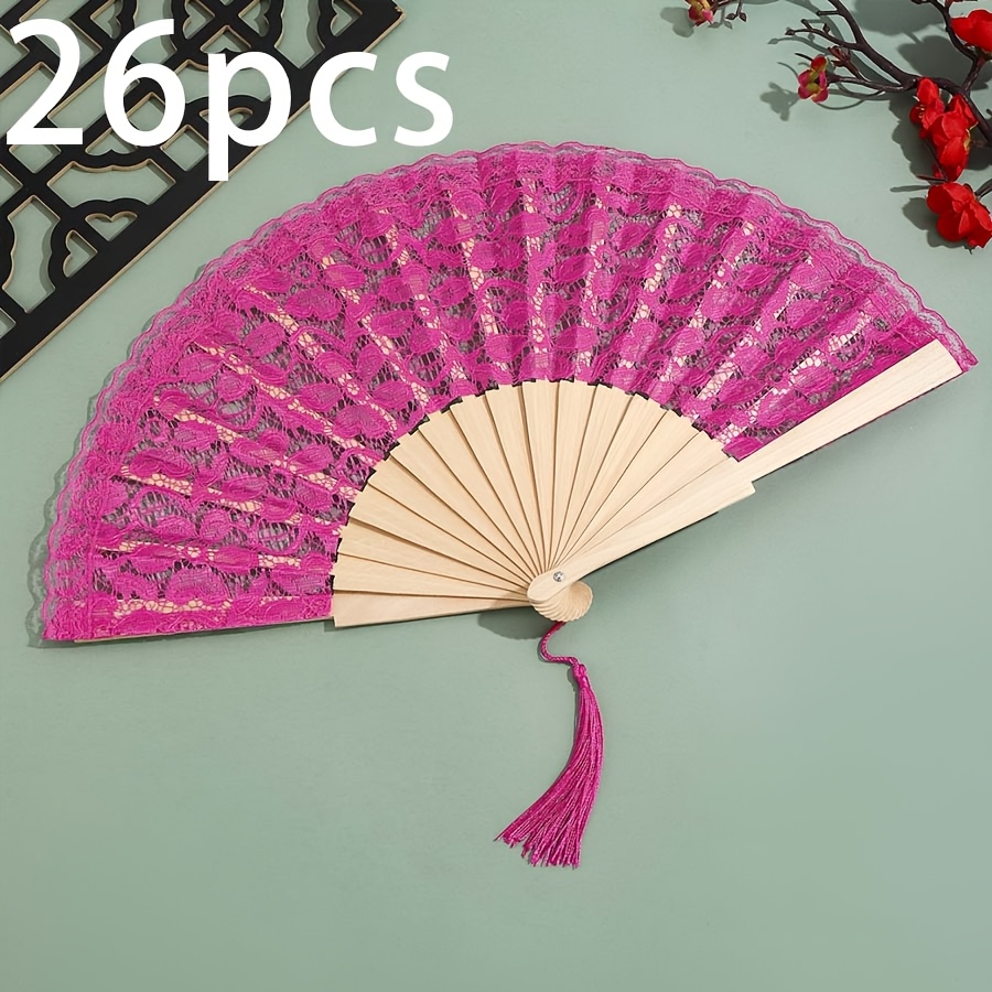 Personalized Handheld Fan with Lace Surface