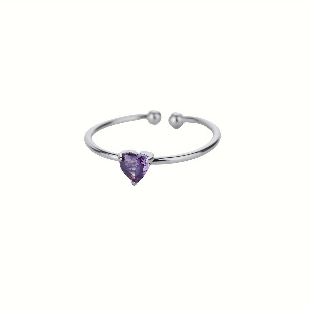 Stainless Steel Birthstone Open Ring, Elegant Fashion