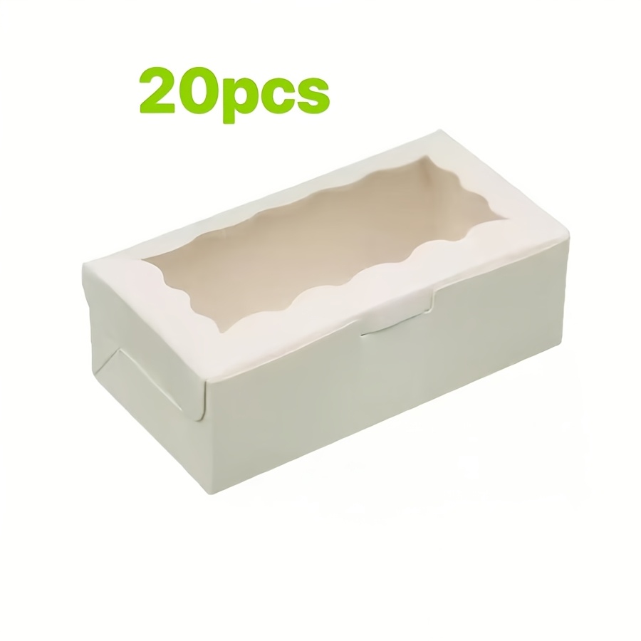 TEMU 20pcs - Paper White Gift Boxes With Transparent Window, Multipurpose Packaging, Suitable For Weddings, Valentine's Day, Parties, Christmas,
