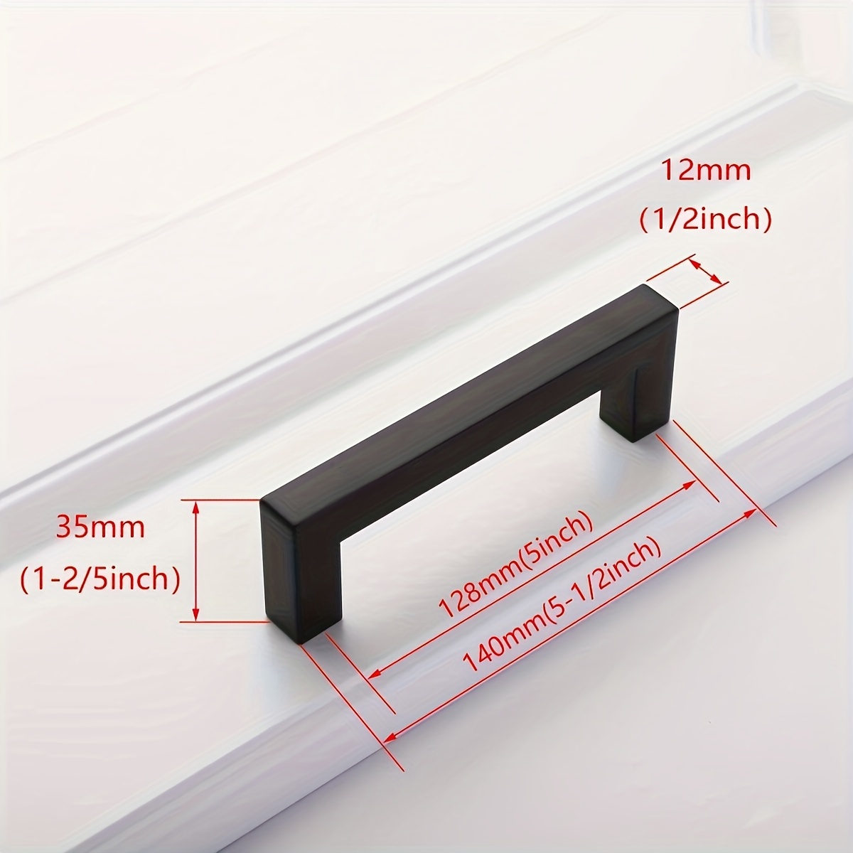4 Stainless Pull Handles For Cabinet Wardrobe Doors, Square Tube Handles For Wine Cabinets And Drawers
