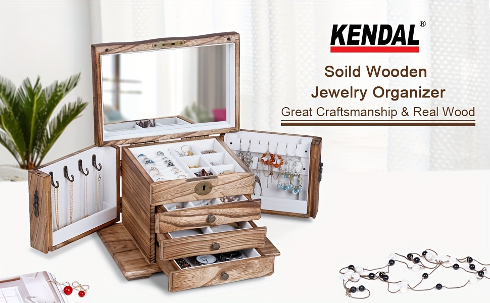 joyería madera organizador joyas madera joyería Temu