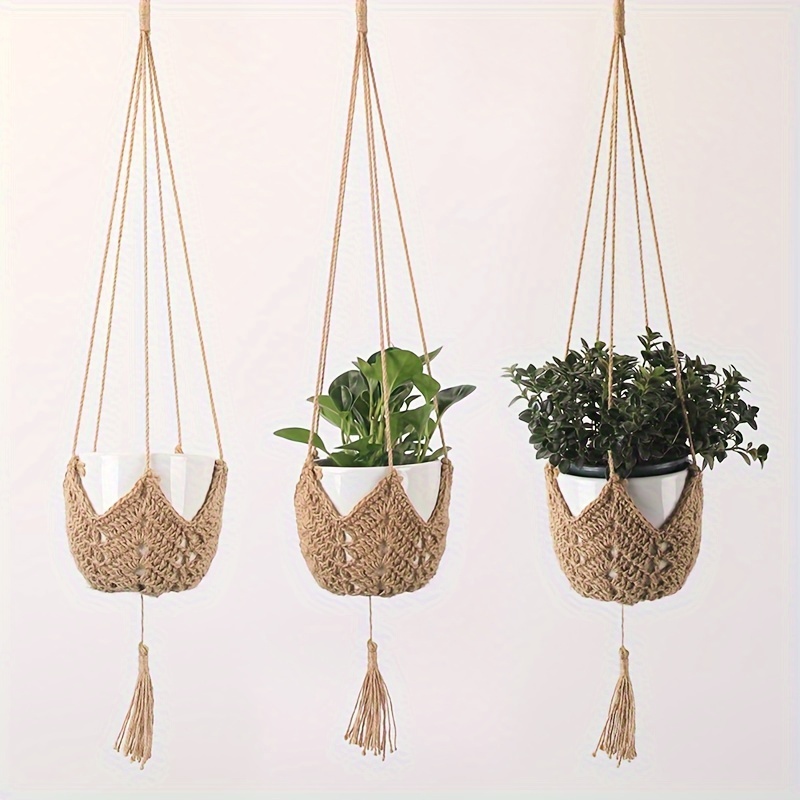 1 Confezione Appendiabiti Piante Base In Legno Boho Macrame - Temu