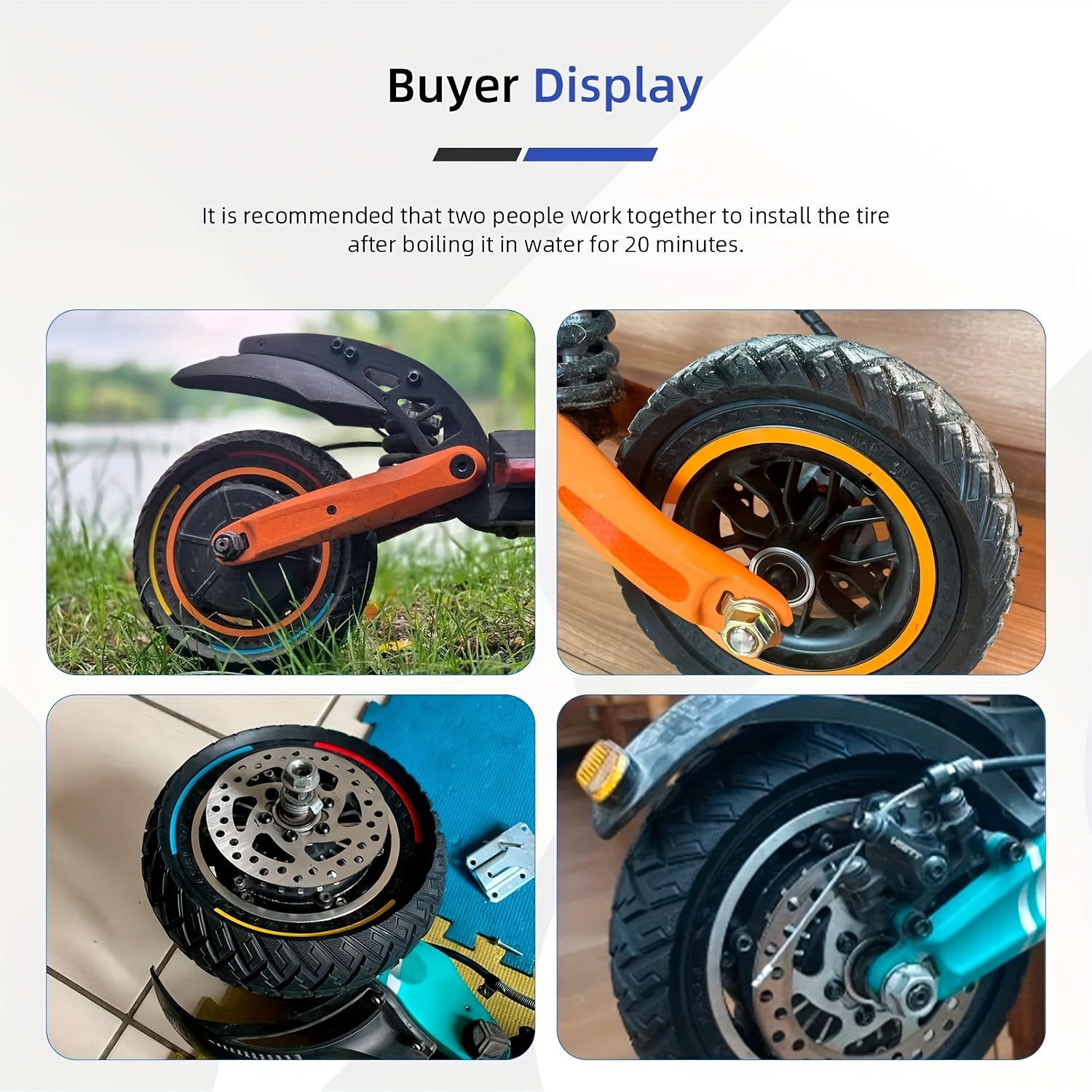 TEMU Ulip 8.5x3 Solid Scooter Tire Front And Rear Wheels Replacement For 8 9 Pro X1 Scooters 8 1/2x3.0 Off-road Solid Tire (2pcs)