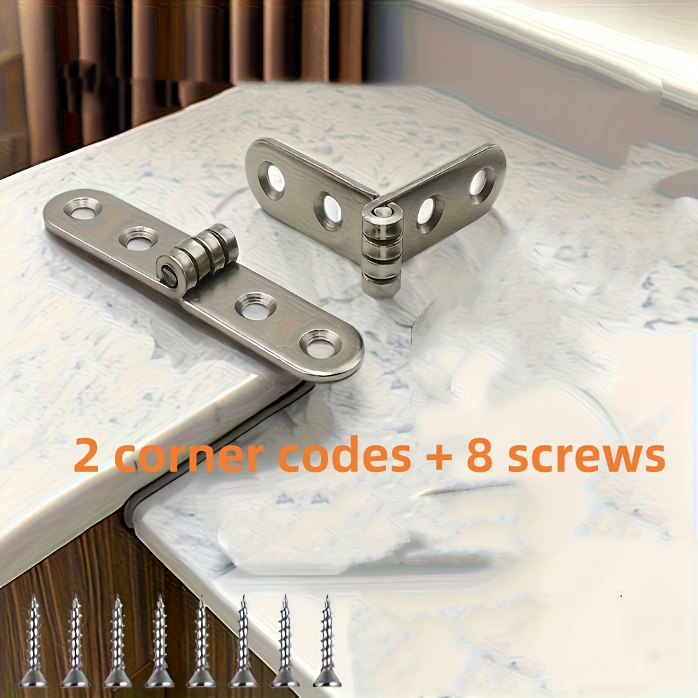 Temu – TEMU Set Of 10 (includes 2 Hinges + 8 Screws), 180-degree Foldable Heavy-duty Hinge Bracket, Suitable For Workbenches/ Furniture/garages/kitchens,