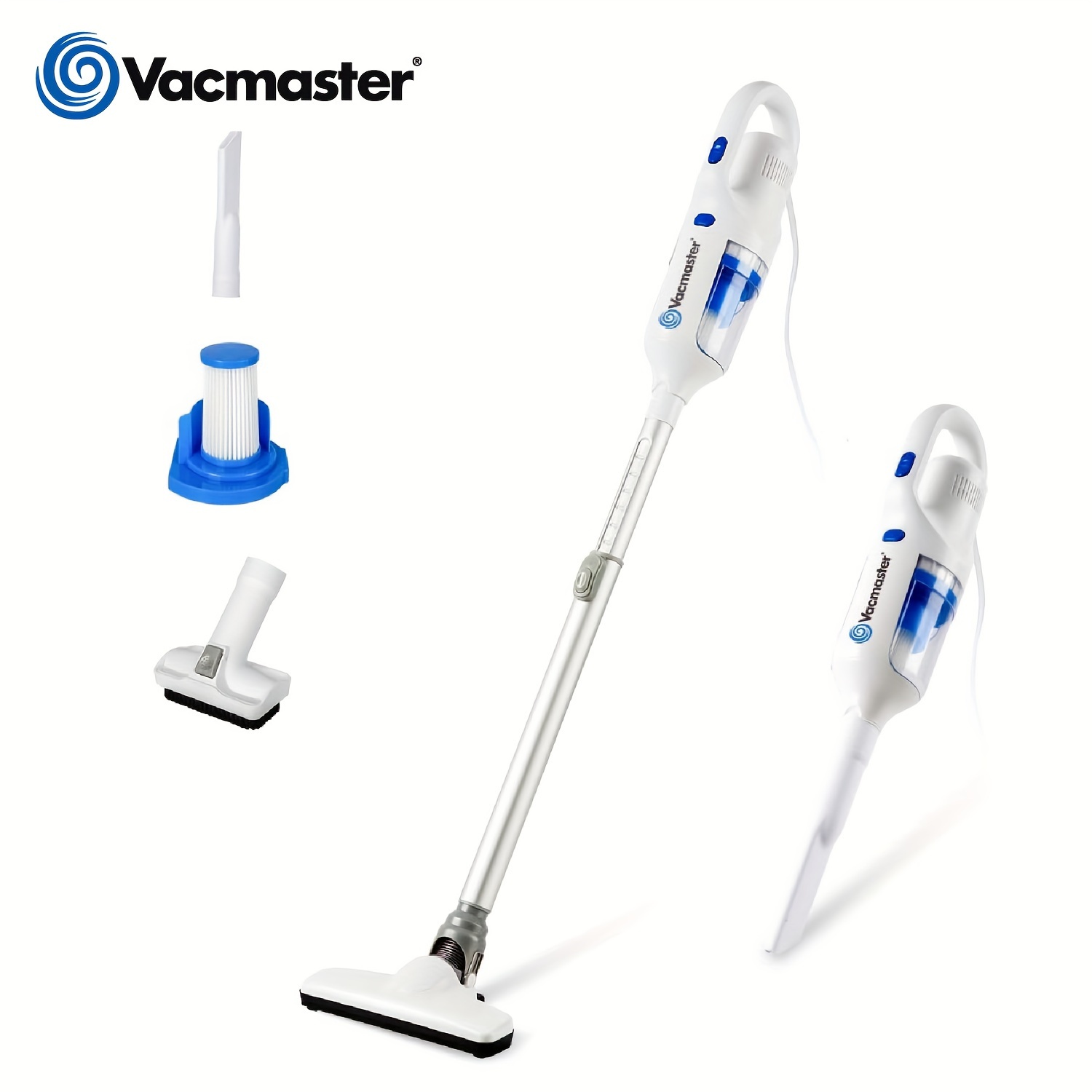 

Vacmaster Vsj01 Corded Stick Vacuum Cleaner 2 In 1 Ultra-lightweight 14kpa Power Suction Handheld Vacuum Cleaner With Washable Hepa Filter For Home, Car, Pet Hair, Carpet, Hard Floor