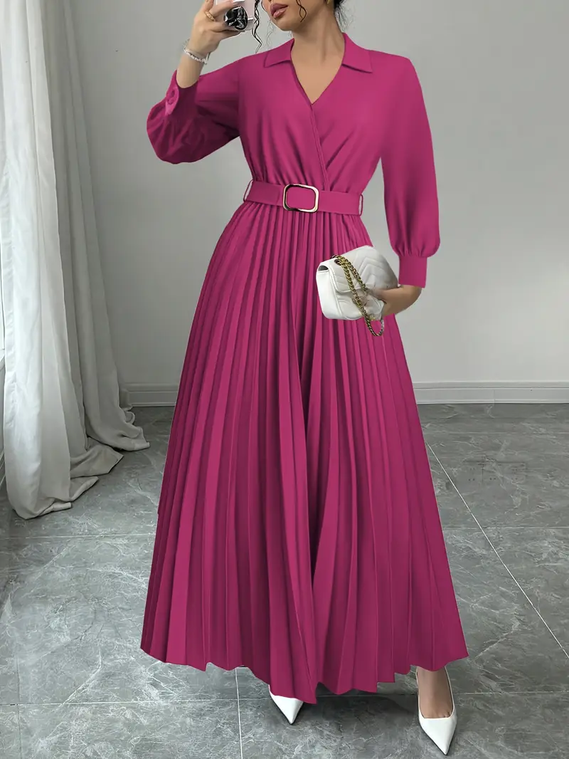womens elegant v neck belted a line dress sleeve midi length - Temu Philippines womens elegant v neck belted a line dress sleeve midi length - Temu Philippines