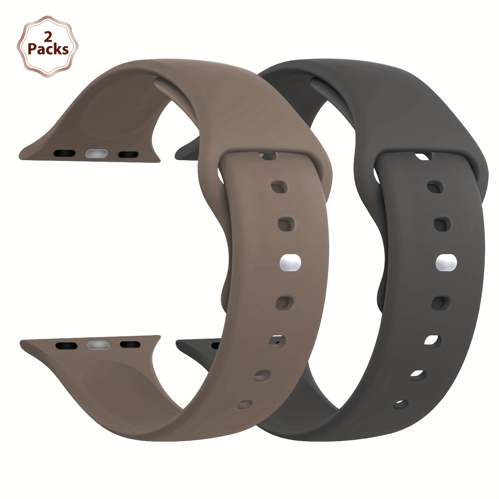 TEMU Set Of 2 Silicone Watch Bands Suitable For Watch Sports.
