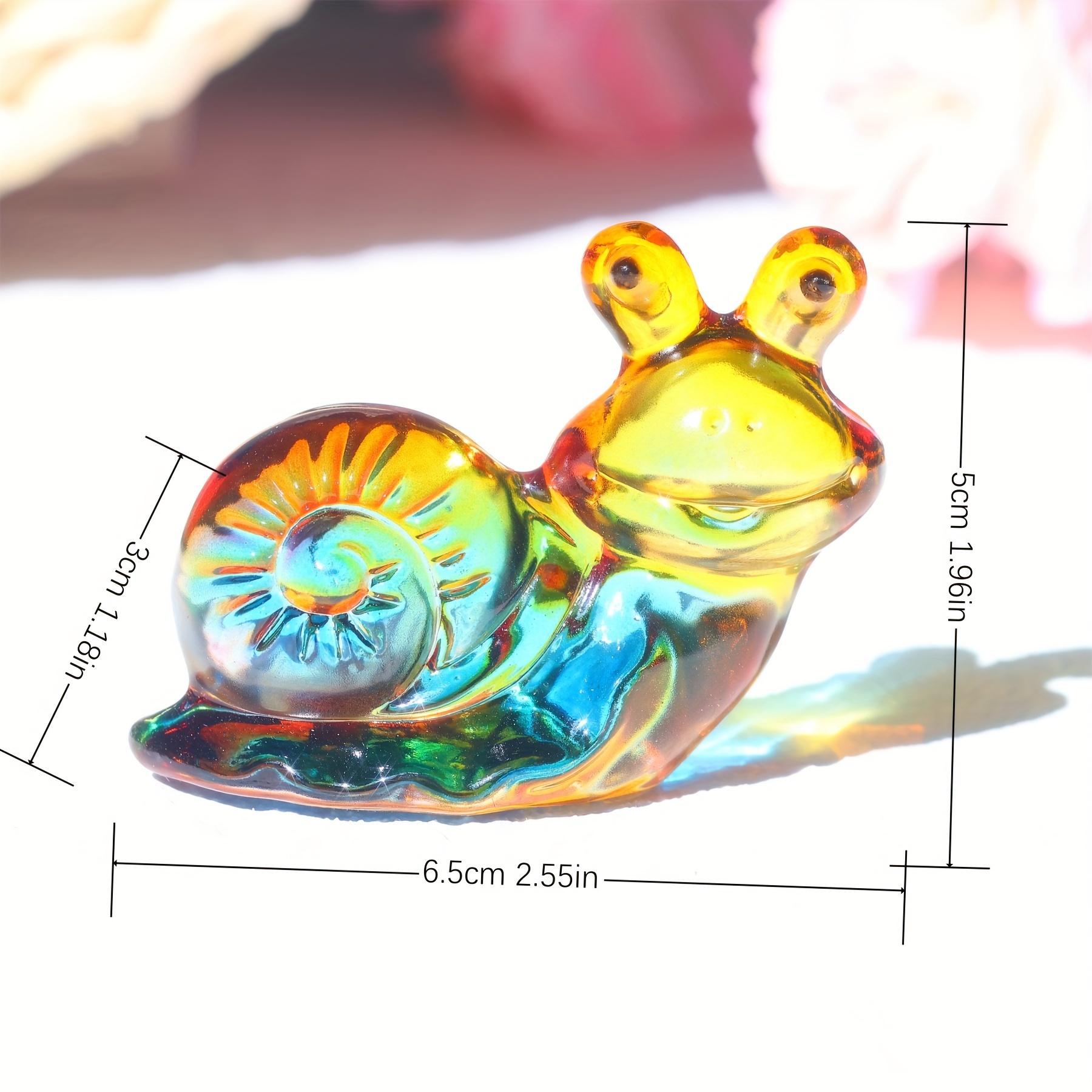 1pc glass snail figurine festive ornament for study bedroom decor home accents halloween christmas birthday valentines day holiday gift