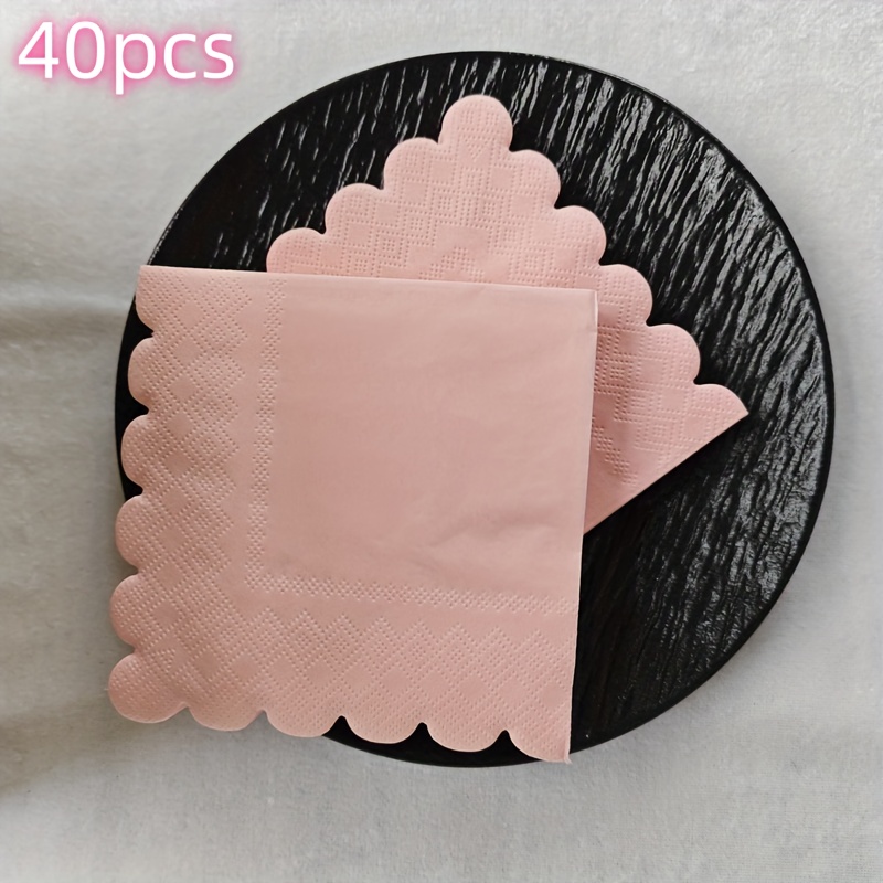 Image of Napkins With Lace Edges, Square Disposable Paper Cocktail Napkins, Suitable For Weddings, Bridal Showers, Birthdays, Housewarming Parties, And For Halloween、christmas