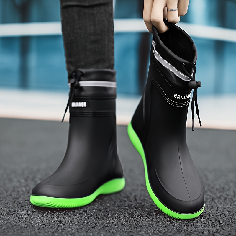 mens outdoor fishing boots waterproof rain shoes with thick sole 6