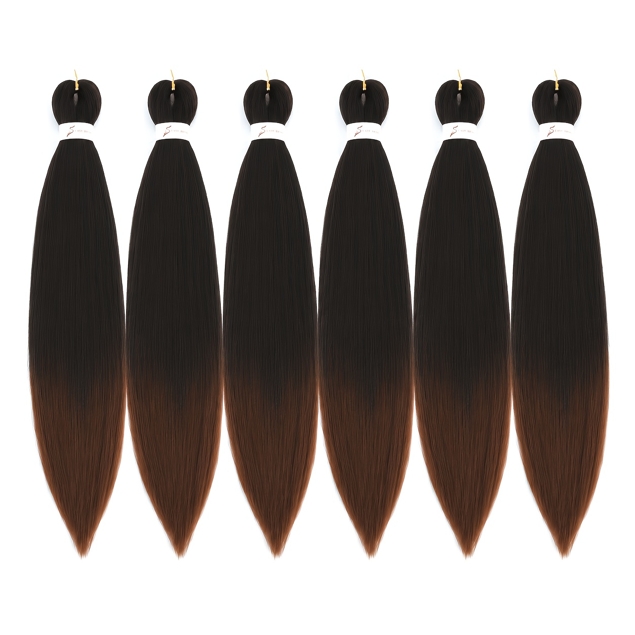Image of 30 Inch Pre-stretched Braiding Hair Ombre Texture Hot Water Setting Synthetic Braids Extensions For Party Banquet Daily Styling