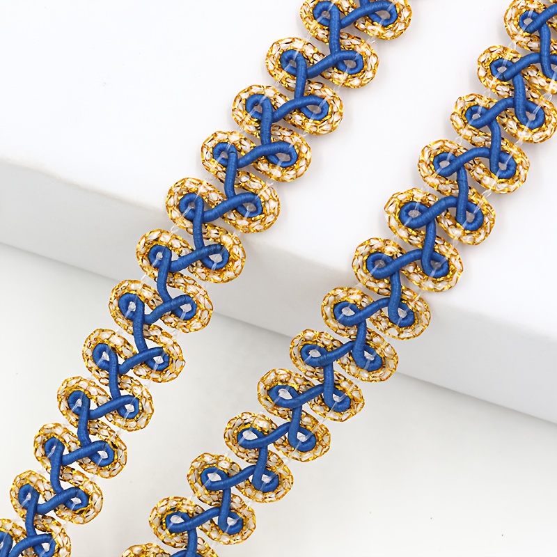 TEMU 5 yards de petite dentelle dorée et argentée pour la décoration des vêtements, motif , accessoires de rideaux, embellissements de boîtes et