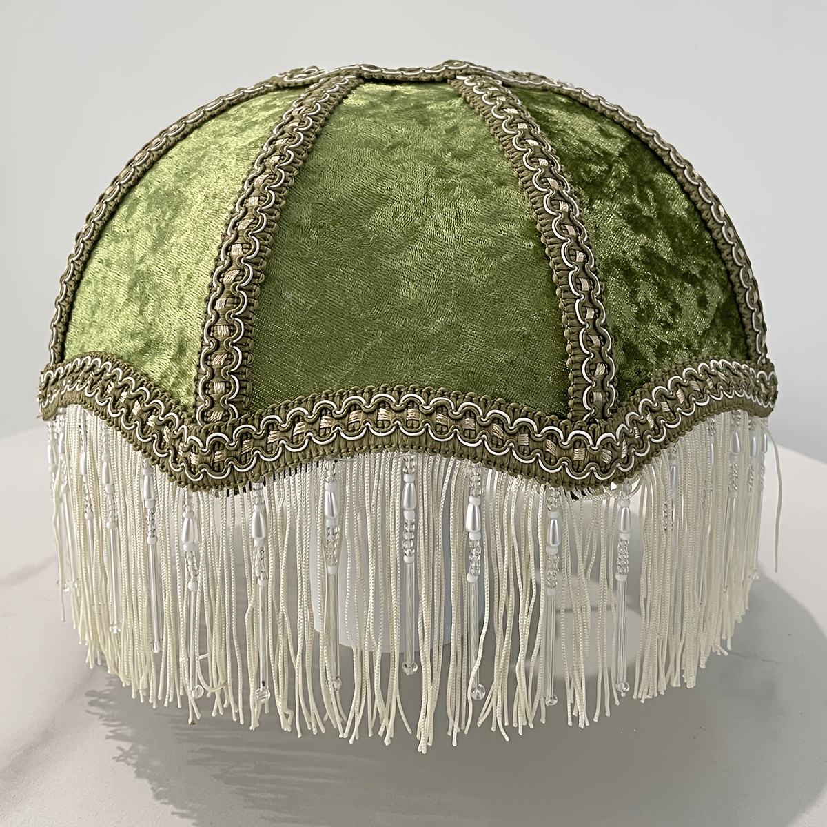 TEMU Franse Groene Retro Lampenkap Slaapkamer Sfeer Kwast Lampenkap Amerikaanse Landelijke Woonkamer Lampenkap Europese Retro Lampenkap Decoratieve