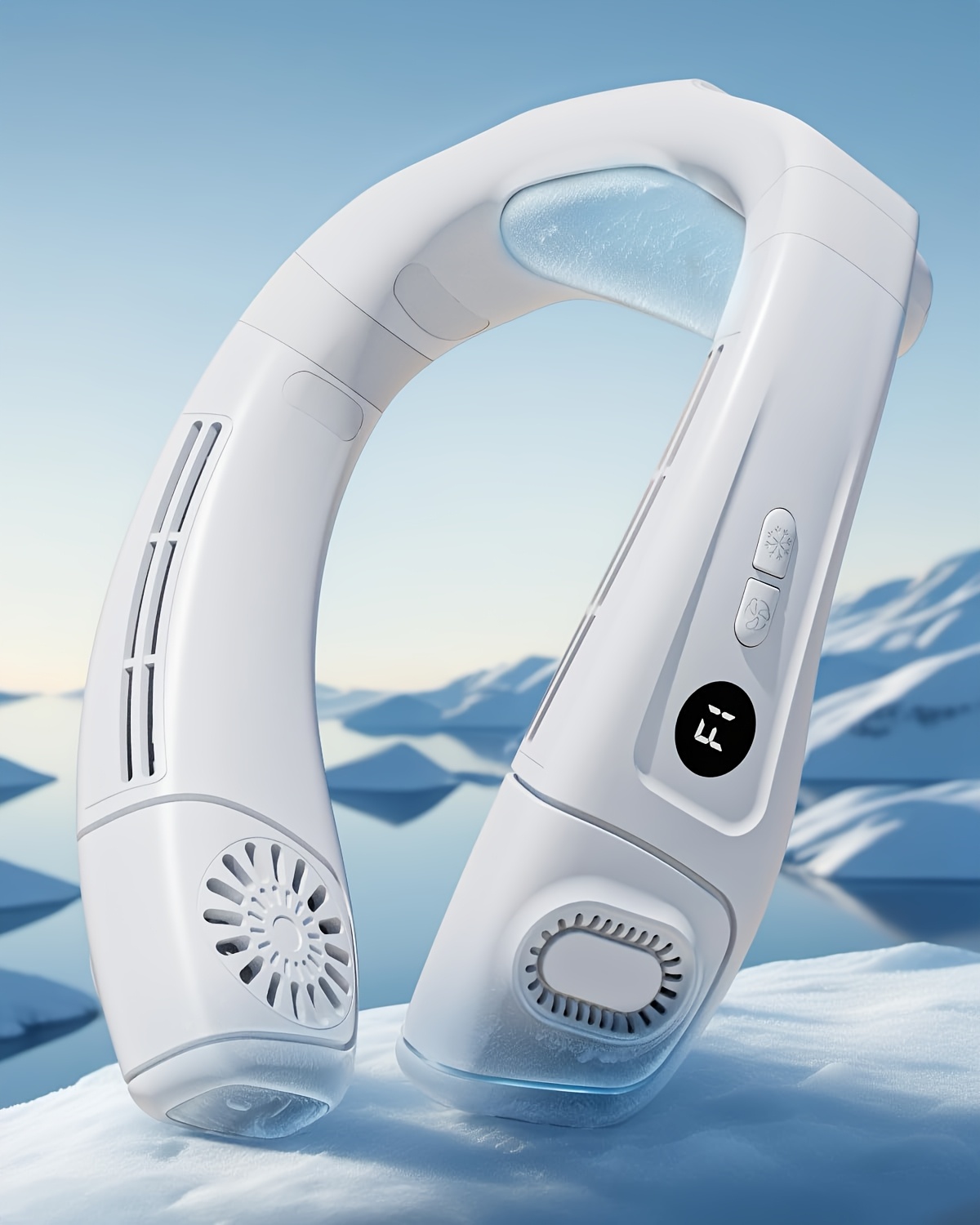 Neck Air Conditioner Portable, Up-down Airflow Portable Neck Fan, 360° Full-body Cooling Neck Fan, 5200mAh Rechargeable Neck Fan Air Conditioner with Large Cooling Plate, Neck Cooler, Cooling Plate, Neck Fan, Portable Fan, Large Airflow, Unisex Gift.