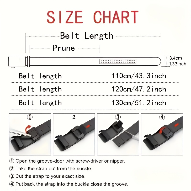 2pcs Men's Adjustable Canvas Belts with Automatic Buckle, Durable