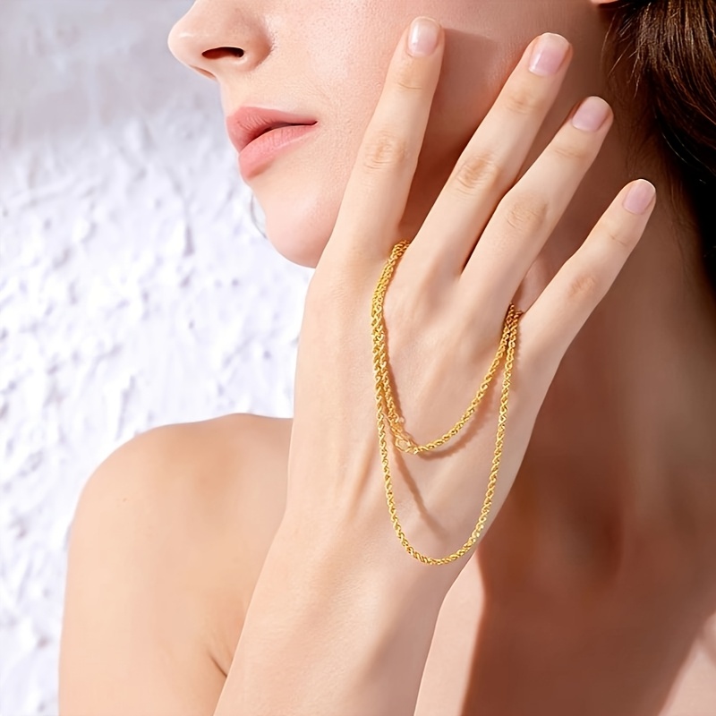 S925 Sterling Silver Collarbone Chain Rope & Twisted Chain Design