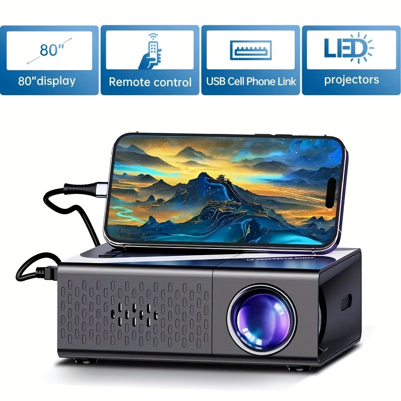 mini projector black sold on Temu United States