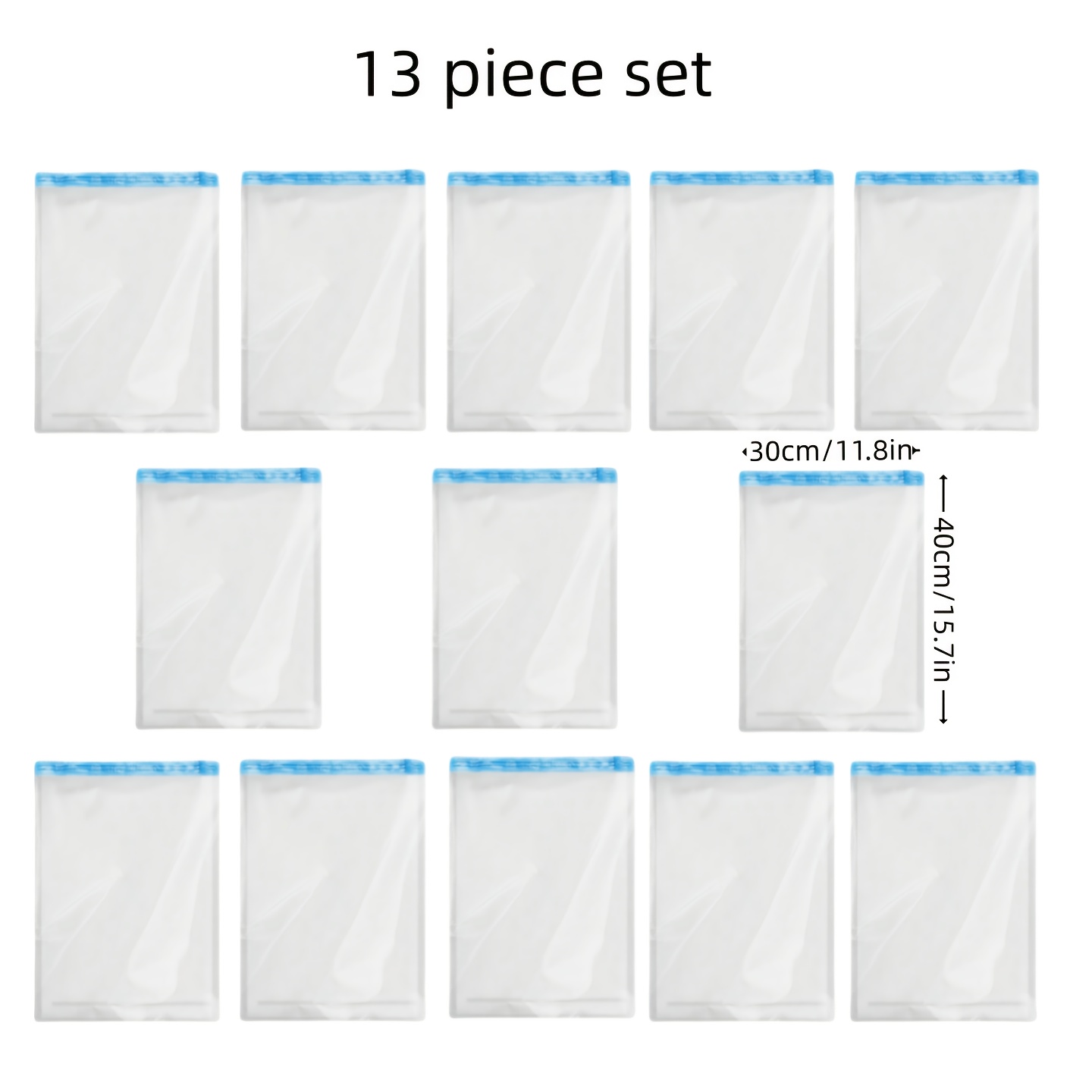 Image of 13pcs: Space Saver Bags - No Vacuum Or Pump Needed For Travel, Affordable And Super Convenient, Roll Up Everything