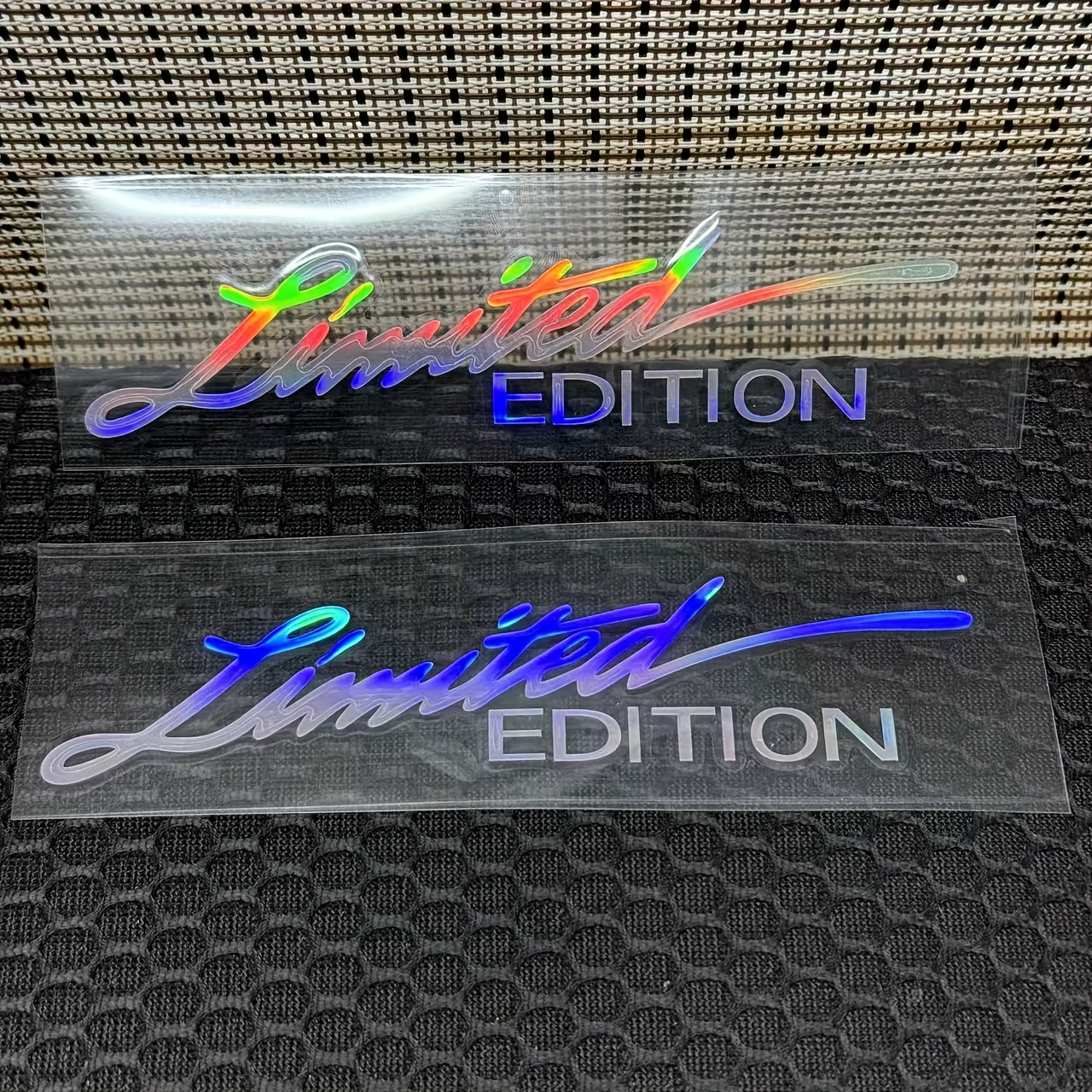 2pcs Colorful Edition Reflective Car Decals - Self-adhesive Pvc Bicycle Stickers With English Letters - Laser-cut Vehicle Decorative Stickers For Use - Front Bumper And Window Signs