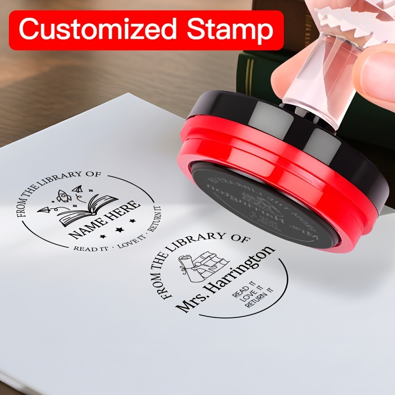 PERSONALIZED BOOK STAMP Self Inking Library Stamp Custom - Norway