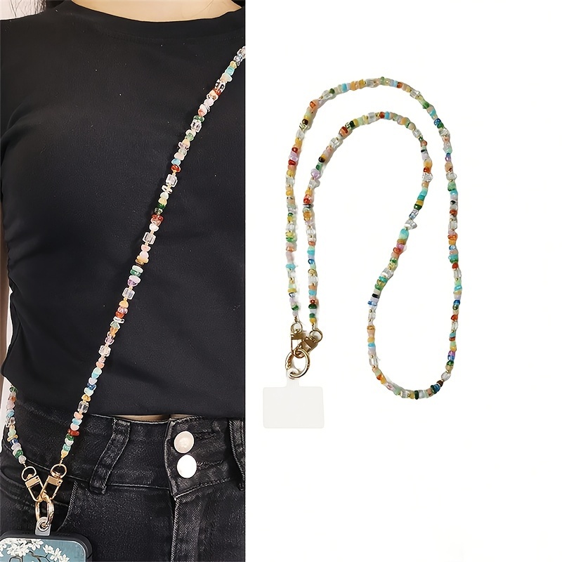 

Stylish And Colorful Beaded Crossbody Straps For Iphone 15, 14, 13, 12, 11, And Pro Max - Phone Accessories