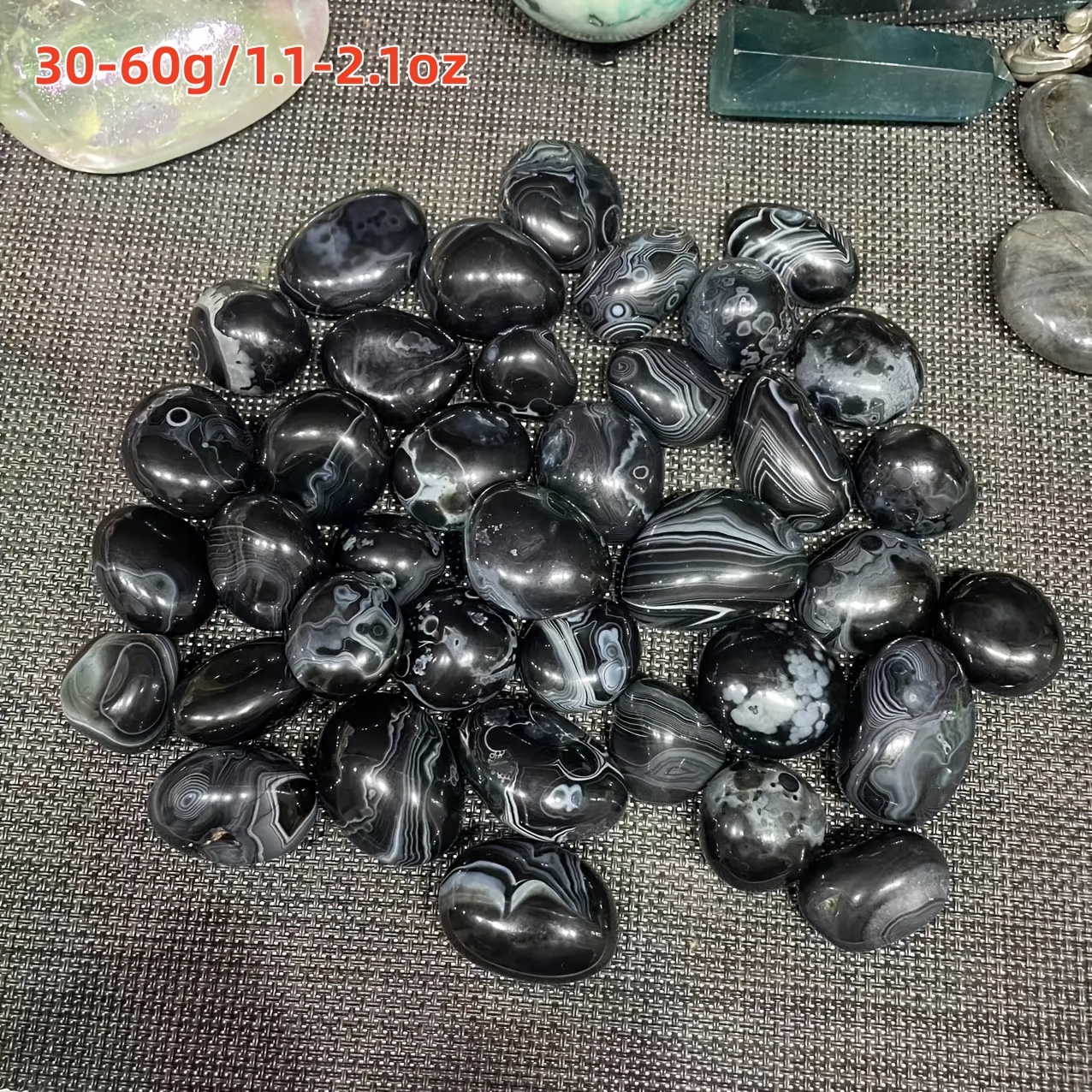 High Quality Black Onyx Artificial Crystal Natural Quartz Tumbled Stone Decor