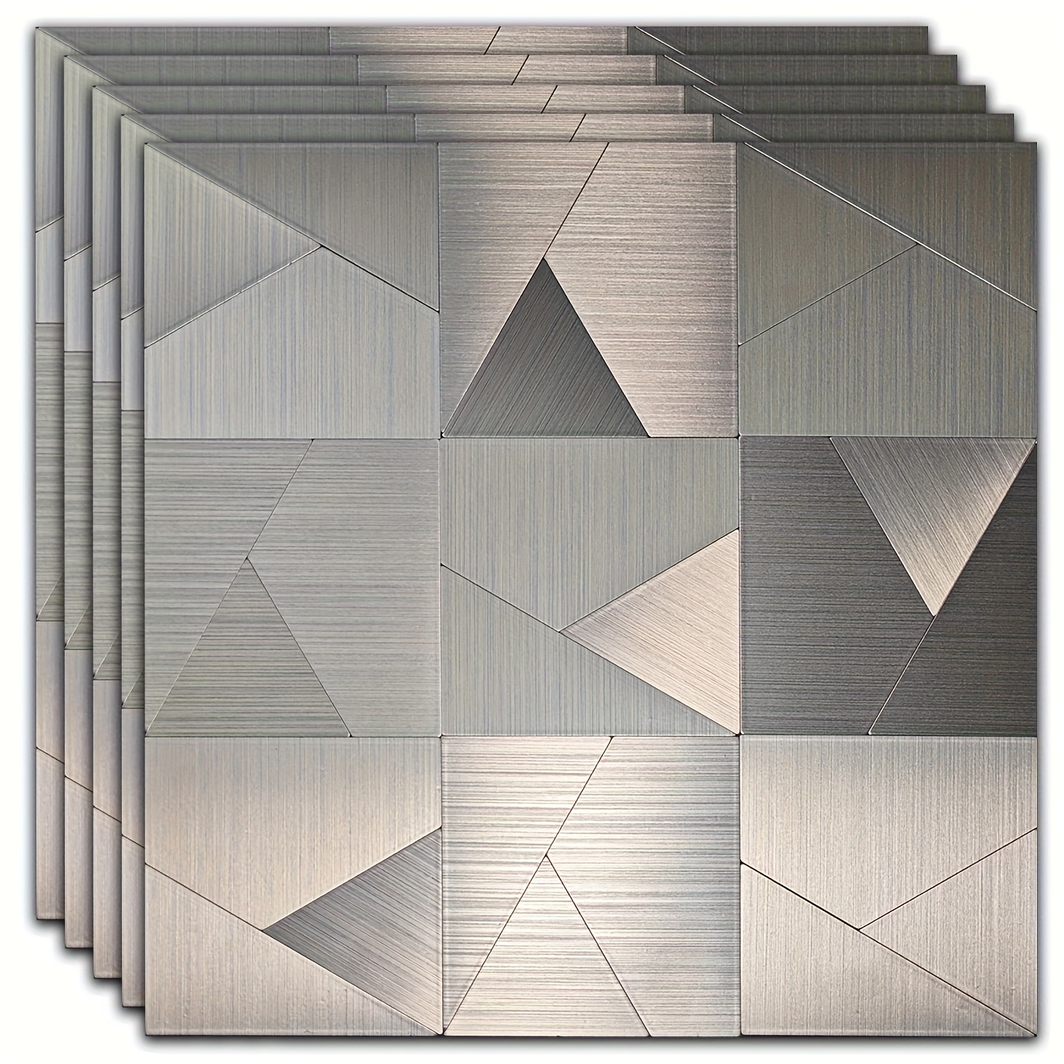 Image of Set Of 10 Stainless Steel Wall Decals, Designed To Be Waterproof, Moisture-resistant, Fireproof, And High Temperatures. Suitable For Settings Like Bedrooms, Kitchens