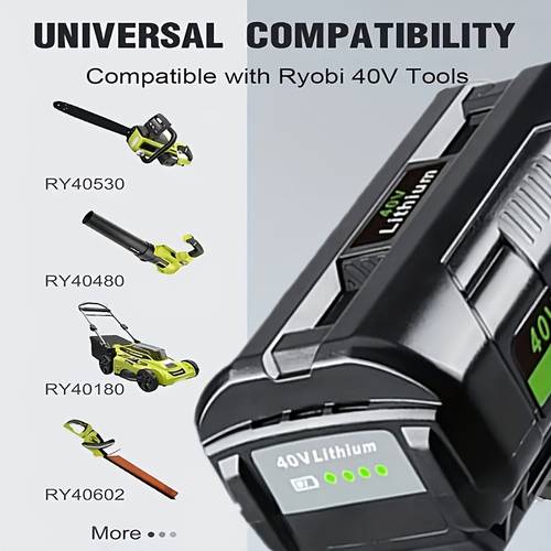 2pack 1pack 40 volt 8 0ah replacement for ryobi 40v battery for ryobi 40 volt battery op4026 op40602 op4060a1 op40601 op4075a op4050a op4026a op40201 op4040 lithium ion