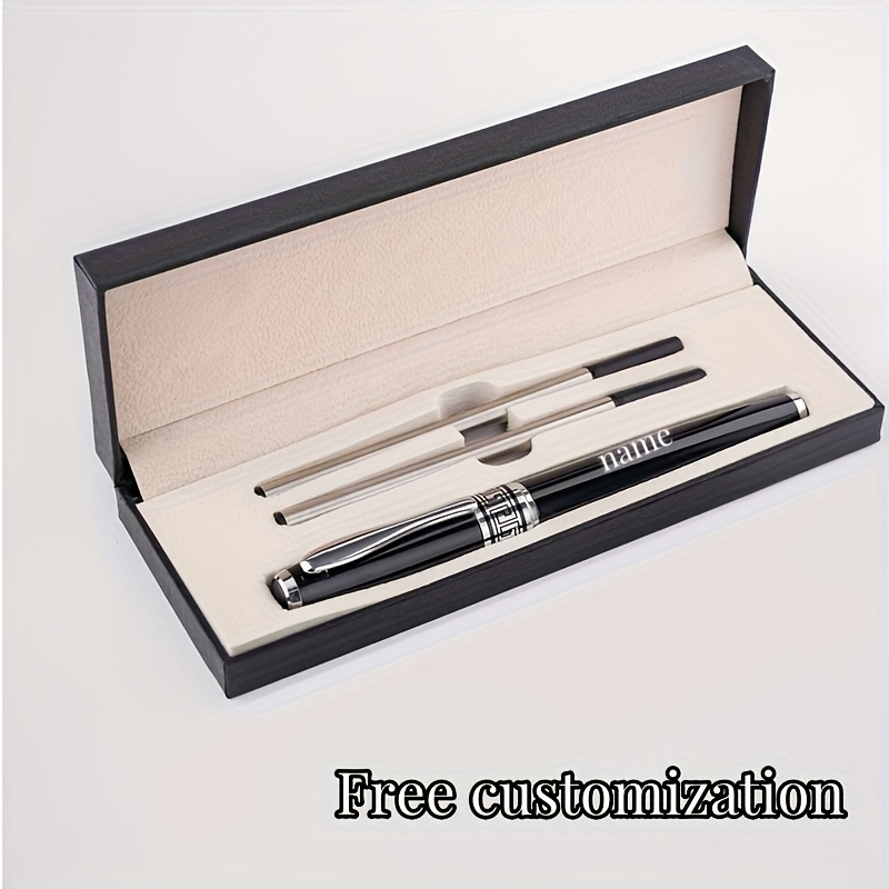 E-shop Personalisierter neutraler Stift +2 Stiftfüllungen + Geschenkbox-Set, Kugelschreiber personalisiertes High-End-Business-Bürogeschenk für Männer