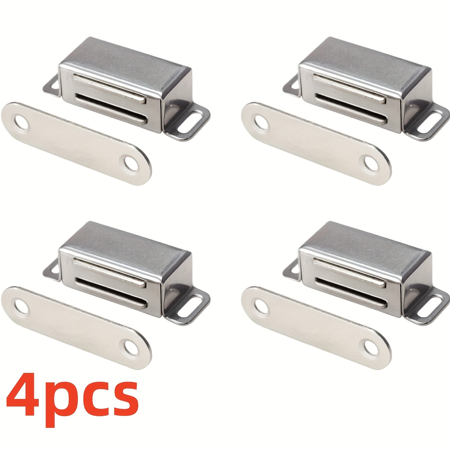 TEMU 4/8pcs Stainless Steel Magnetic Cabinet Door Magnetic Fasteners, Hardware Fasteners, Suitable For Wardrobes, Shoe Cabinets, Etc