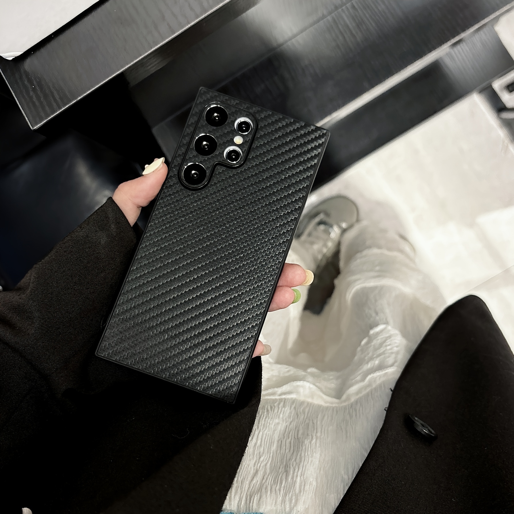 TEMU Phone Case: Compatible With Galaxy A20/21/22/23/24/25/30/31/32/33/34/35/40/41/42/50/51/52/53/54/55/60/70/71/72/73/80/81/90/91 Series, Carbon