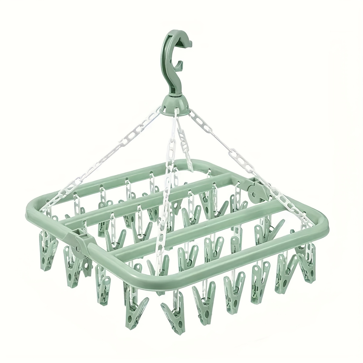 Image of 32pcs Underwear Socks Clip Clothes Rack, Small Footprint, For Bathroom, Bedroom, Closet, Wardrobe, Home, Dormitory, Etc., Is , Clothes Pins