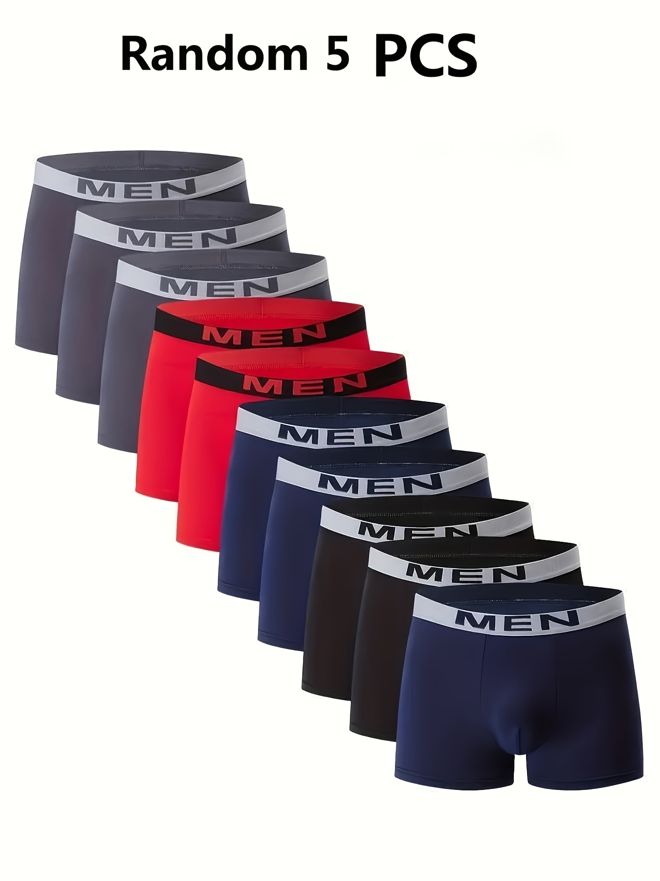 5pcs men   s casual breathable boxer briefs breathable comfortable stretchy underwear suit to casual and sport wear