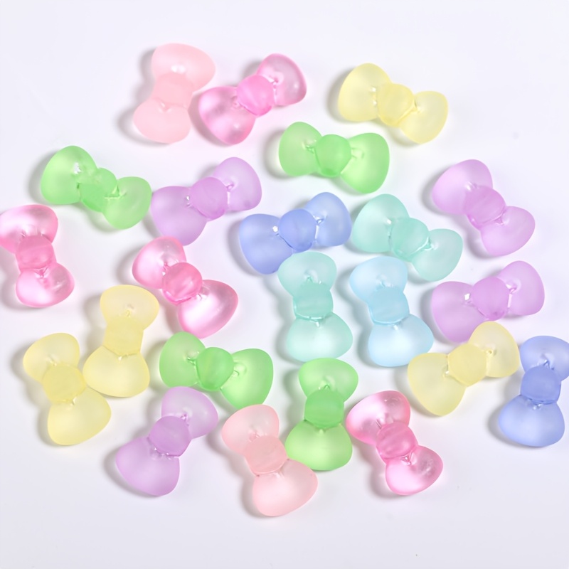 TEMU 60 pièces de perles nœud irisées dépolies en acrylique 10x18mm, adaptées pour la fabrication de bijoux DIY, bracelets, et accessoires de boucles