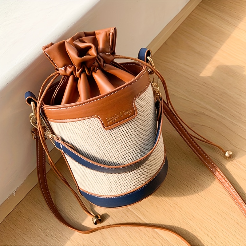 Vintage Style Shoulder Bucket Bag Women Lightweight