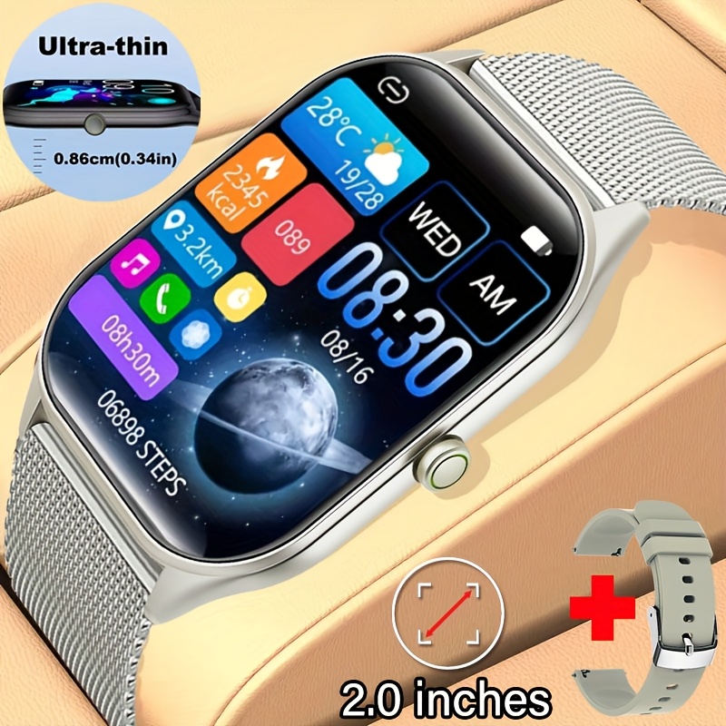 Ultra-Thin Smartwatch with 5.08cm AMOLED HD Full Touch Screen