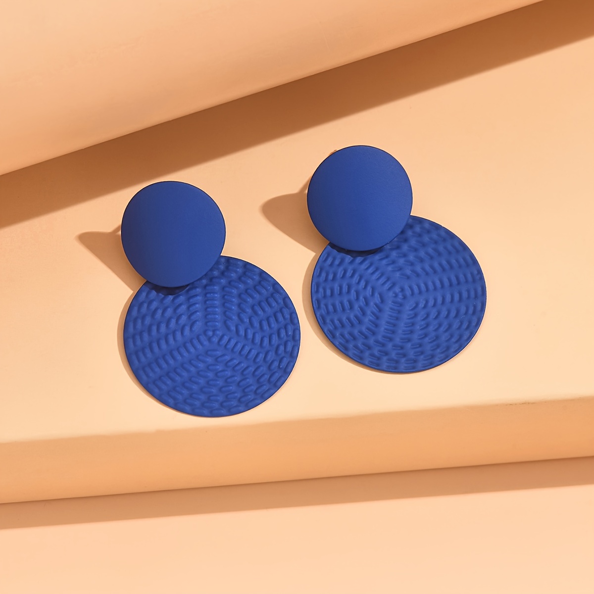 Image of 2pcs Women's Fashion Dangling Earrings, Simple And Stylish Round Geometric Earrings, Girly , Suitable For Parties