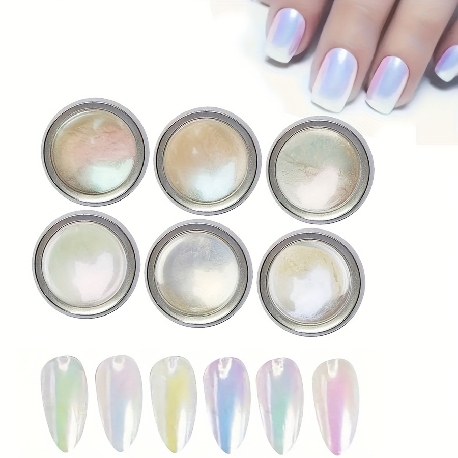 

White Chrome Plated Pearl Nail Polish, Mirror Effect Enamel Donut Set, Lustrous Pearl Finish For Salon-quality Manicures