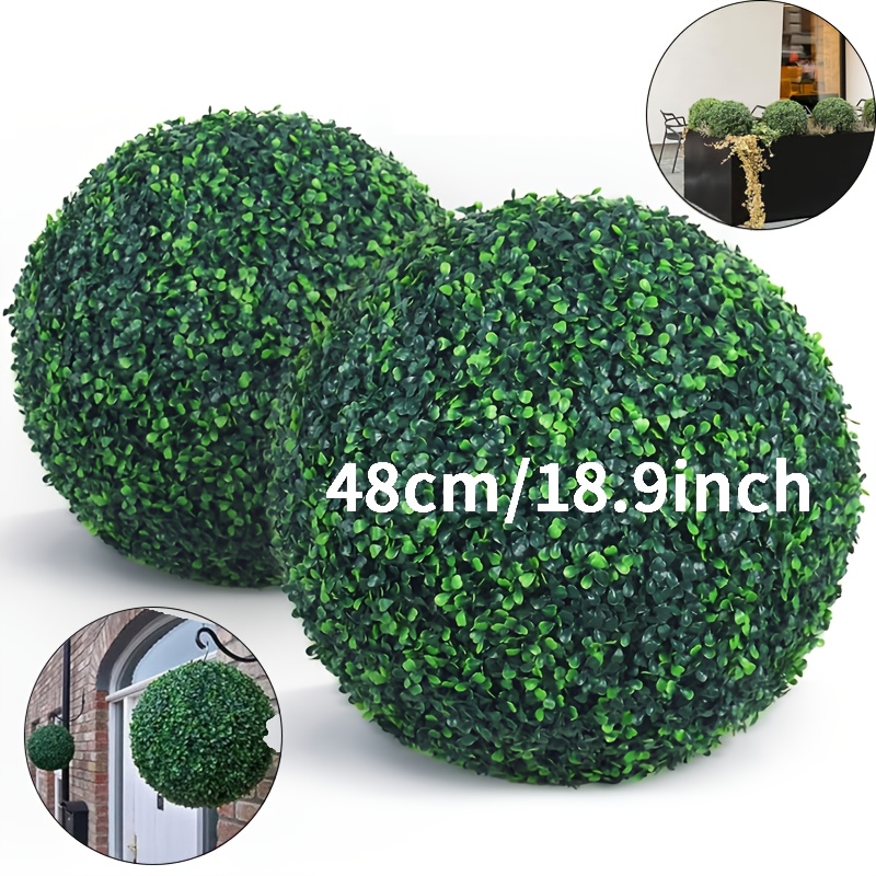 

18.9" Artificial Boxwood Topiary Ball - Green Plant Decor For Outdoor, Garden, Wedding, Home Décor, Porch, Patio, All-, 1pc, Garden Decoration | Elegant Decor | Boxwood, Decor