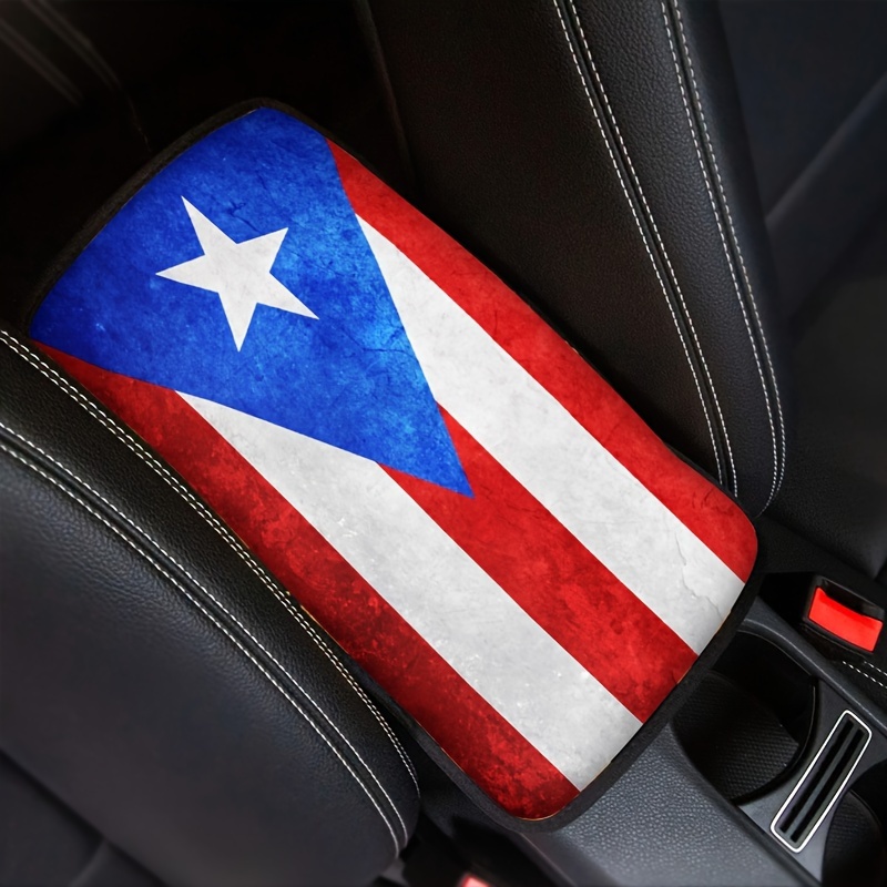 

Puerto Flag Pattern Center Console Armrest Cover Seat Box Mat For Men Women, Auto Decorations Interior Fit Most Vehicle Suv Truck Sedan Van